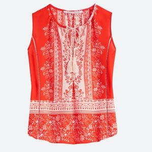 Collective Concepts Orange Red Bohemian Tassel Sleeveless tank Medium